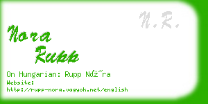 nora rupp business card